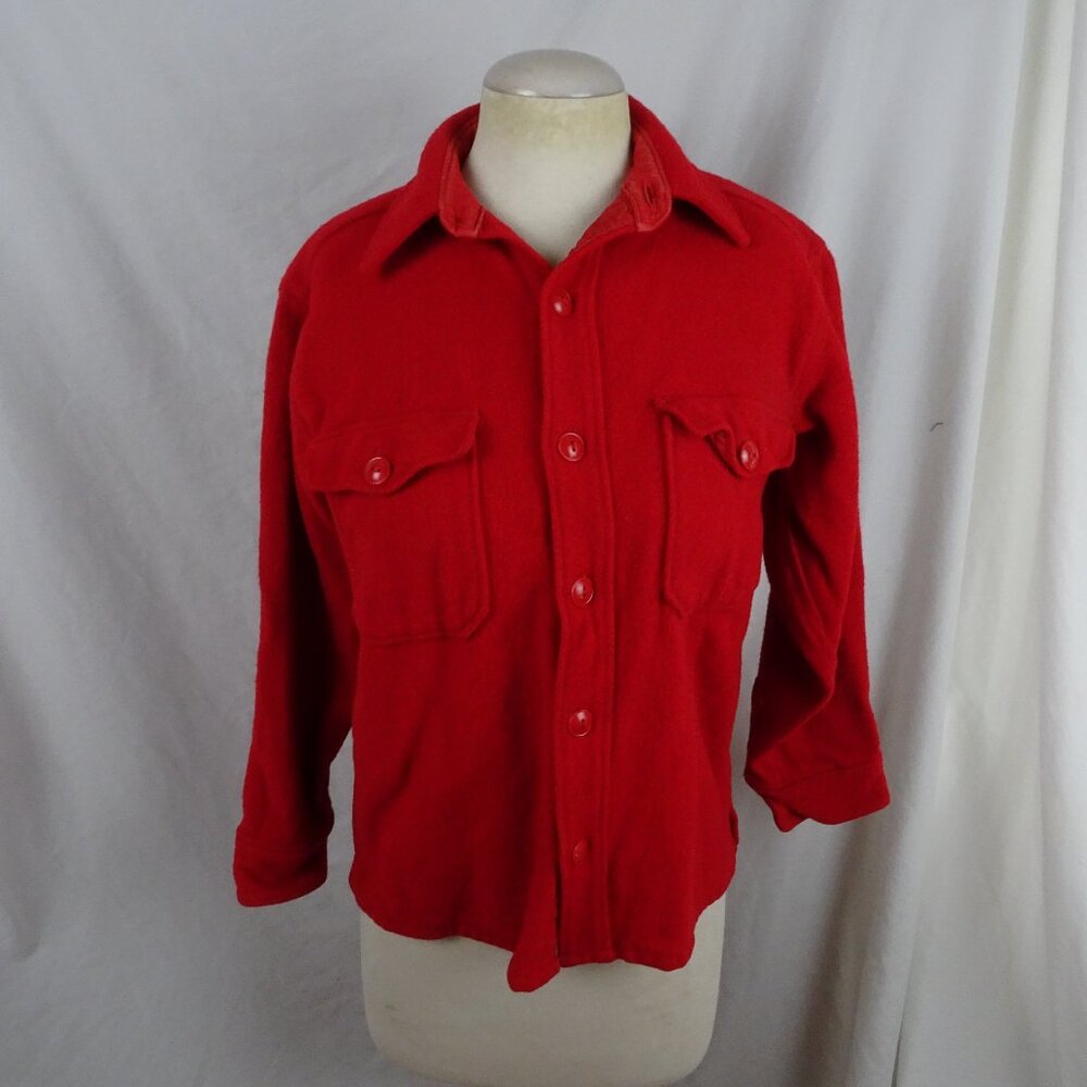 Vintage Wards Western Field Red Buttons Coat Size L